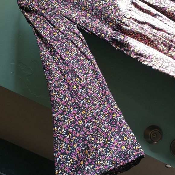 Girls Arizona long sleeve dress small purple yellow white green - Picture 3 of 5